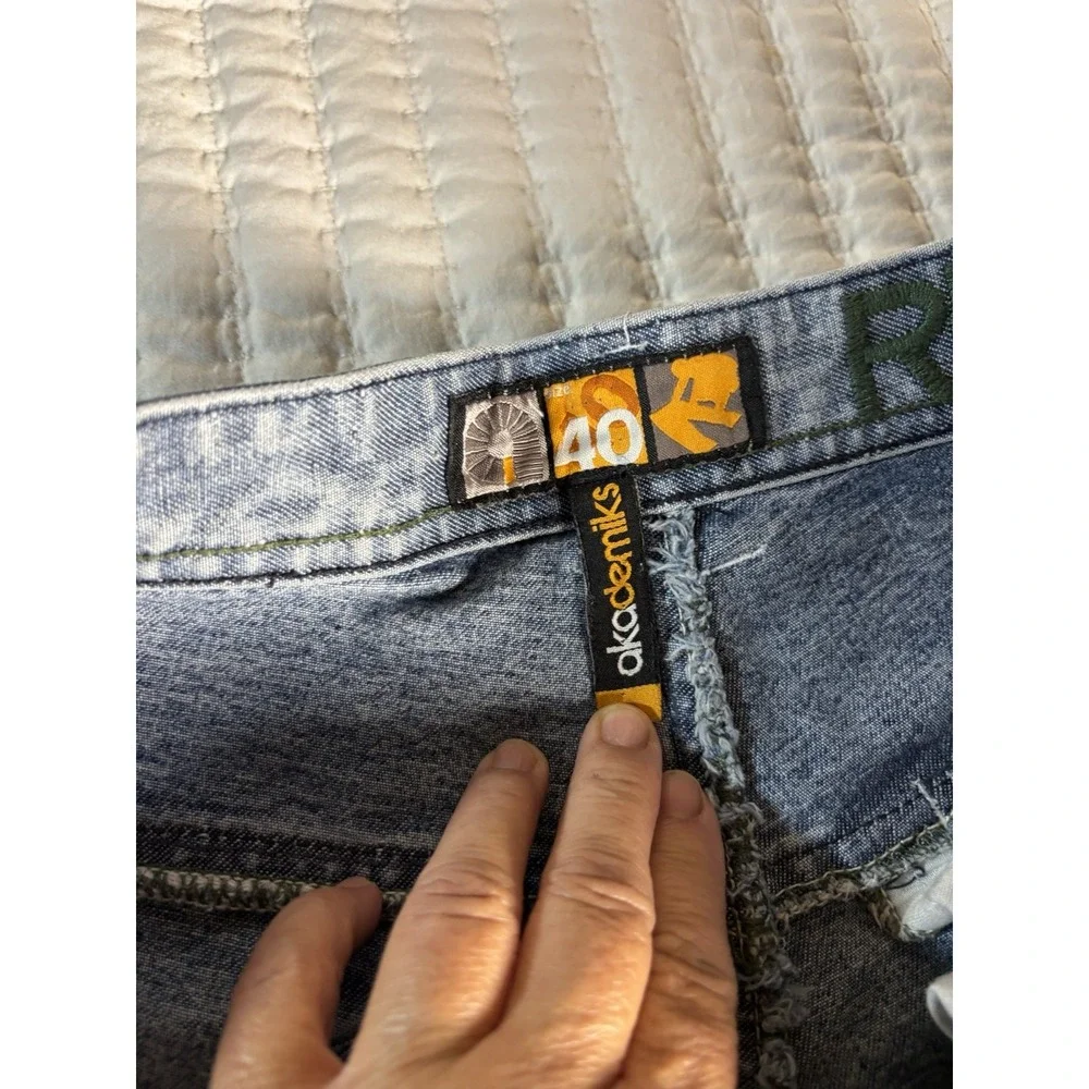 Akademiks Men's Jeans Sz 40 X 32 Relaxed‎ Fit Graphic Denim Y2K Streetwear Baggy